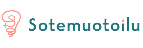 Sotemuotoilu logo tekstin kanssa